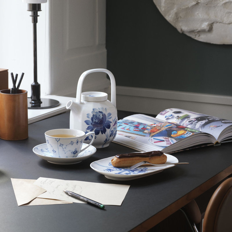 Royal Copenhagen Blue Fluted Plain 9.4679 oz. Tea Cup and Saucer